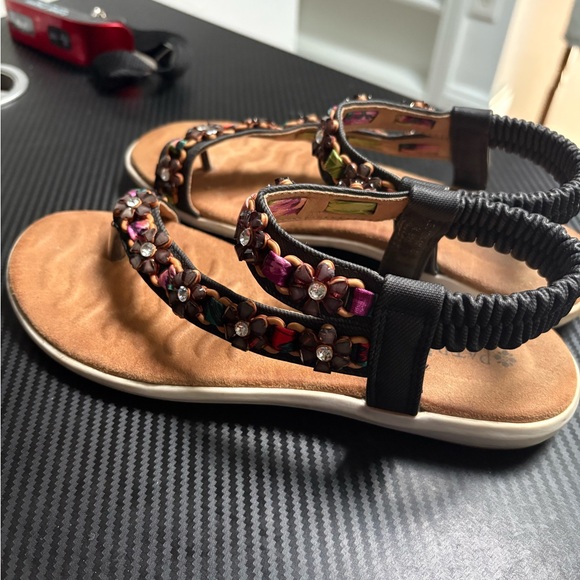 Multicolor Beaded Women's Sandals - Picture 1 of 8